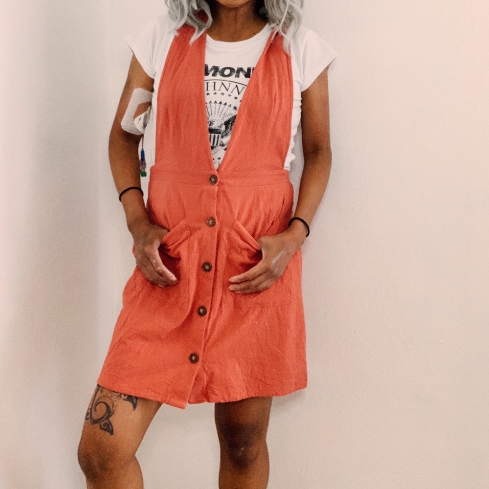 Orange overall skirt